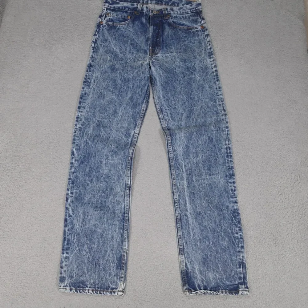 Vtg 80's Levi’s 501 Preshrunk Jeans USA Deadstock NWT 32x34 Button Fly Acid Wash